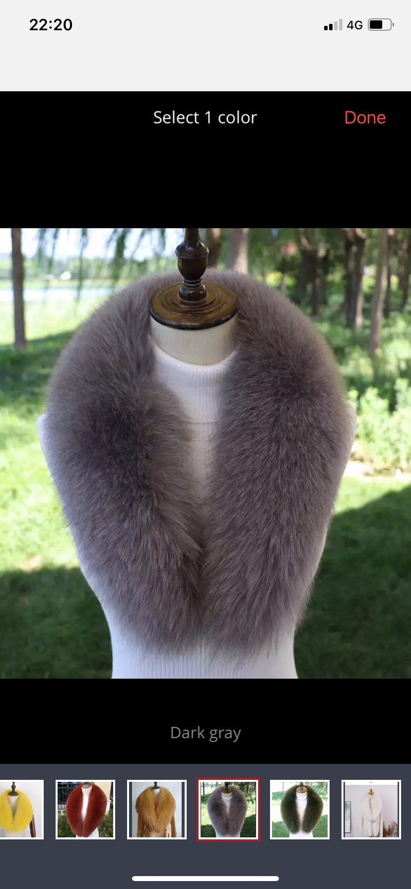 Grey fur collar
