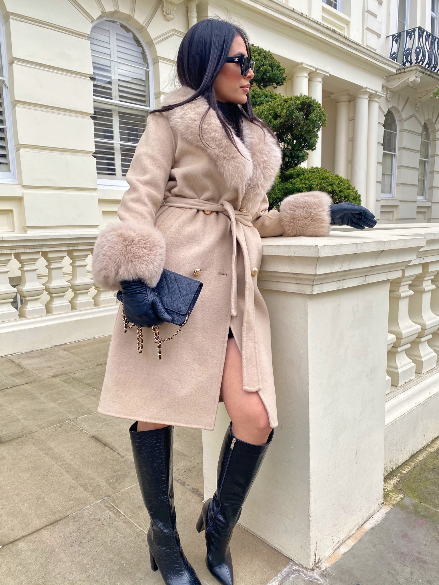 Editorial camel fur coat